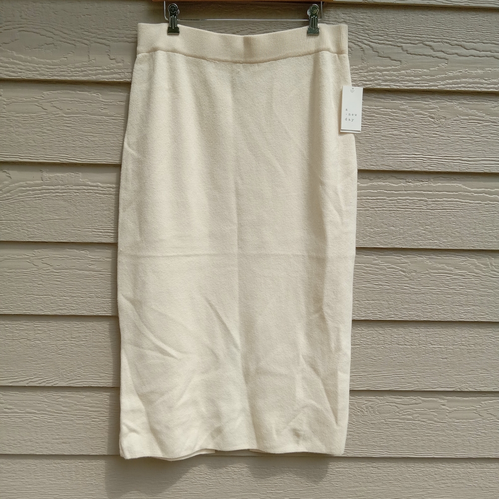 NWT A New Day Cream Knit Pencil Skirt Size XXL